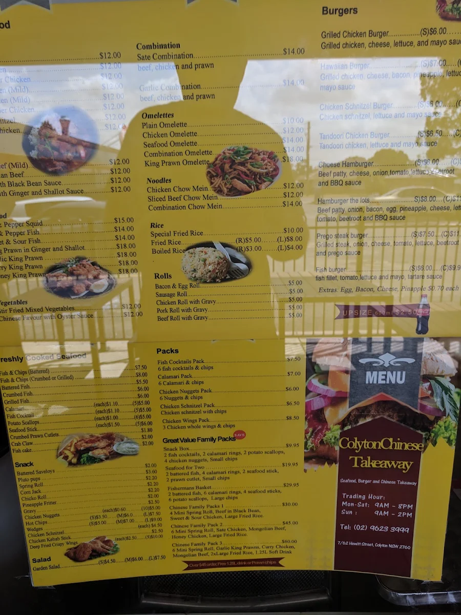 Menu, Colyton Seafood & Takeaway