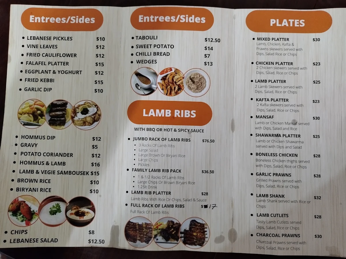 Menu, Chicken on Charcoal Flame