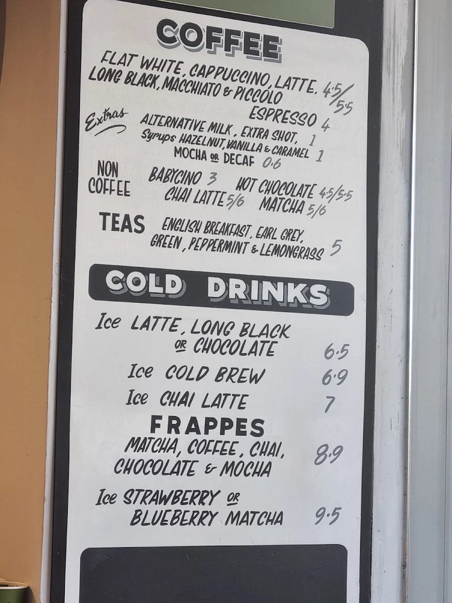 Menu, AKM CAFE BONDI BEACH