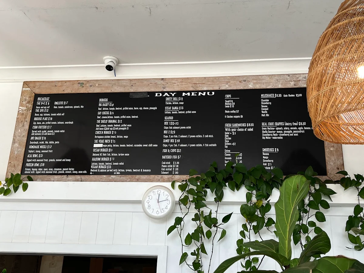 Menu, Shelly Park Shop