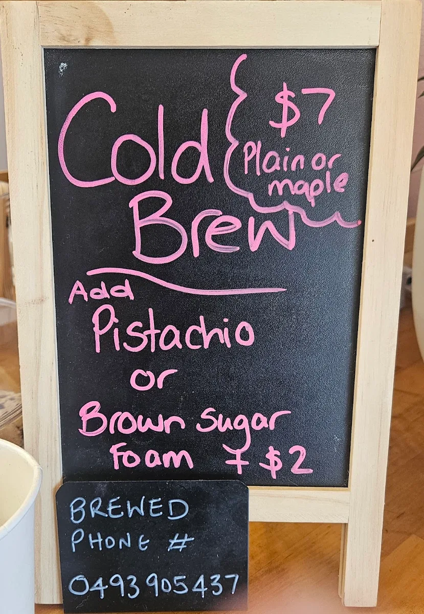 Menu, BREWED. Cafe