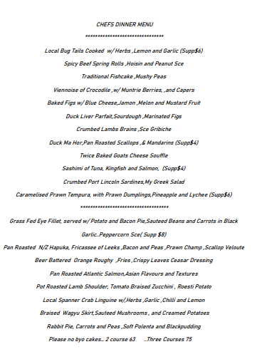 Menu, Jonez on Ephraim