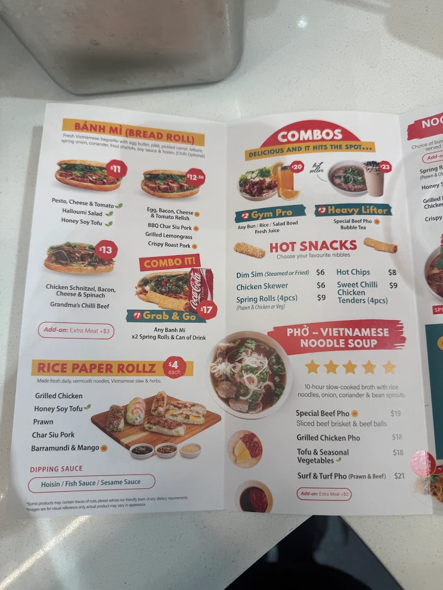 Menu, Rollin Rollz