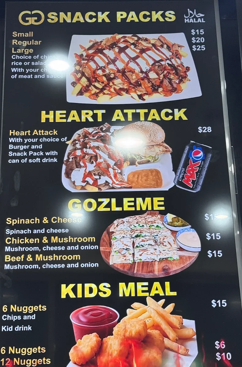 Menu, Golden Grill Turkish Street Food