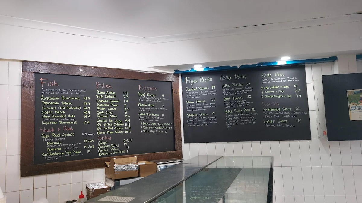Menu, Kirribilli Seafoods