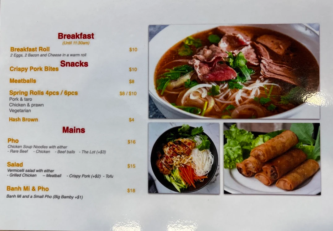Menu, Bambys