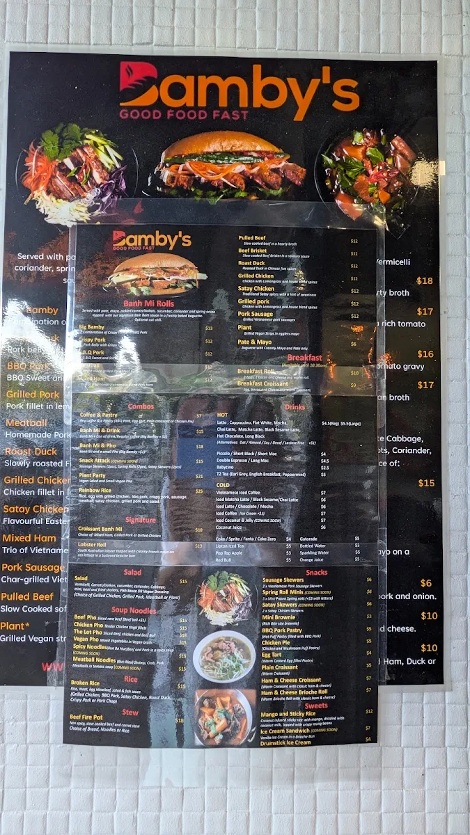 Menu, Bambys