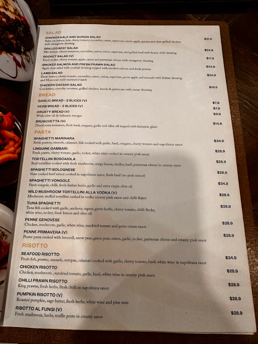 Menu, Neyvine Seafood & Grill