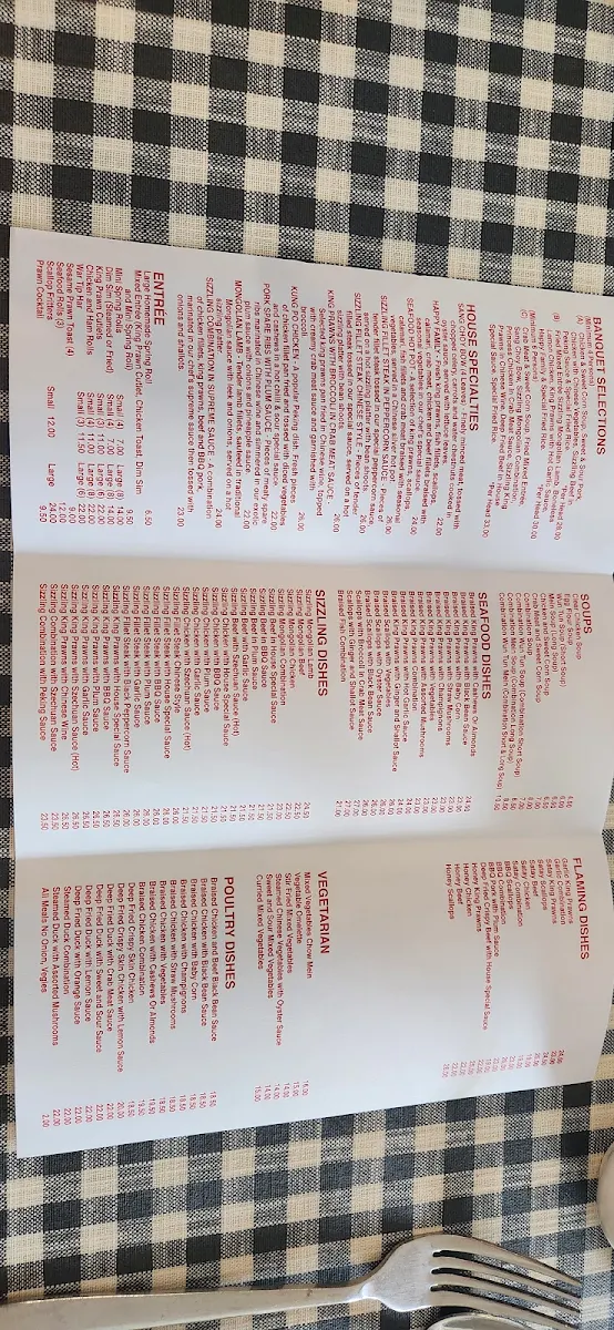 Menu, The Lucky Chinese Restaurant Tahmoor