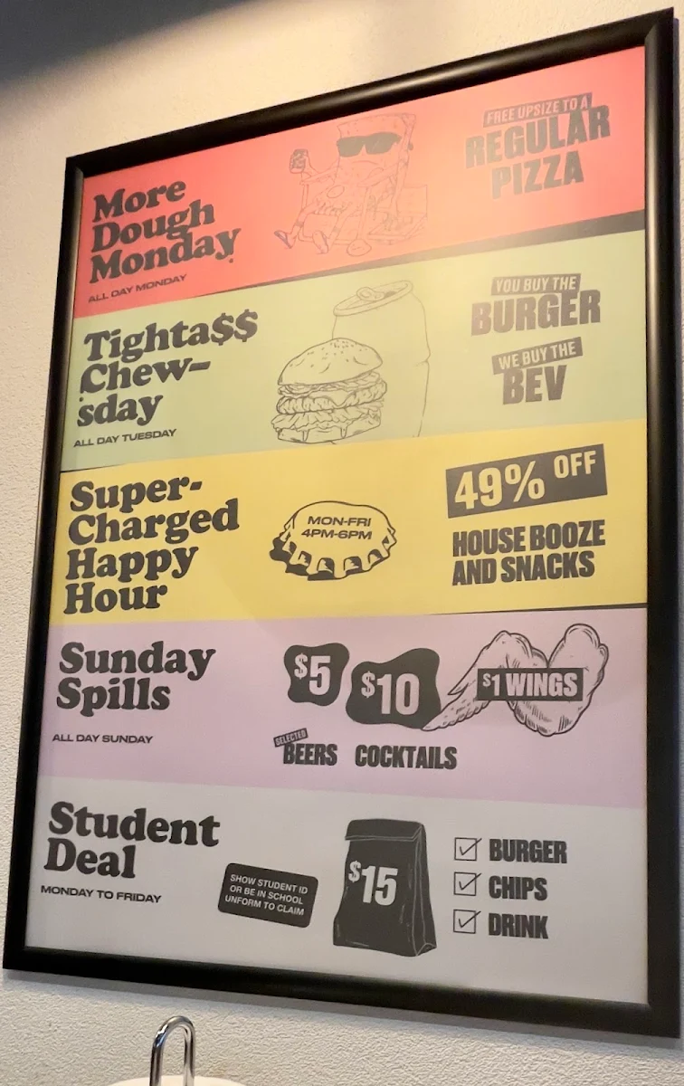 Menu, Grease Monkey Gungahlin