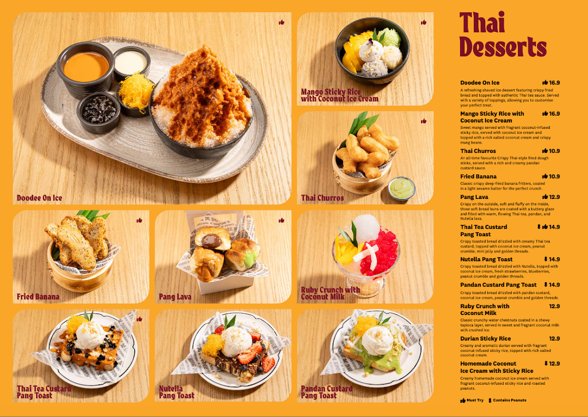 Menu, Doodee King - Burwood