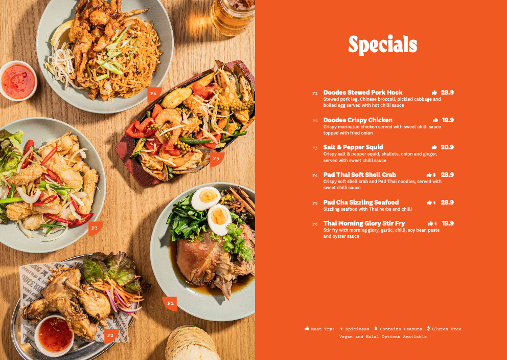 Menu, Doodee King - Burwood