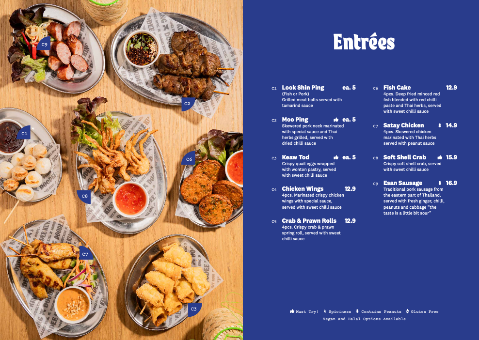 Menu, Doodee King - Burwood