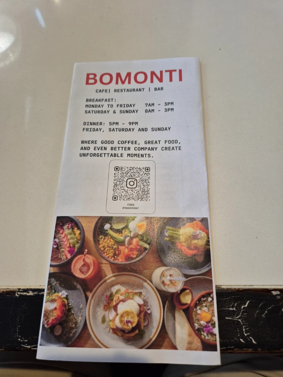 Menu, Bomonti Cafe & Restaurant