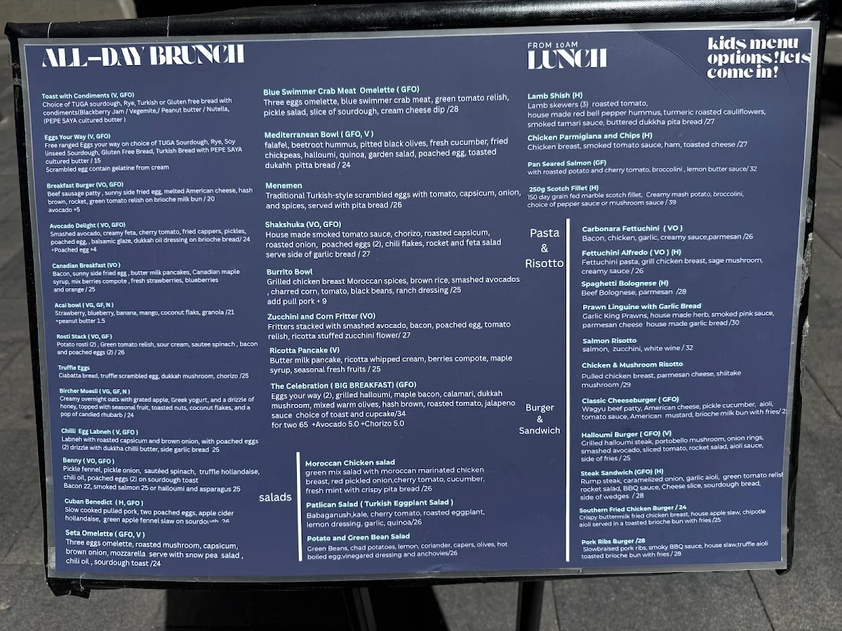 Menu, Bomonti Cafe & Restaurant