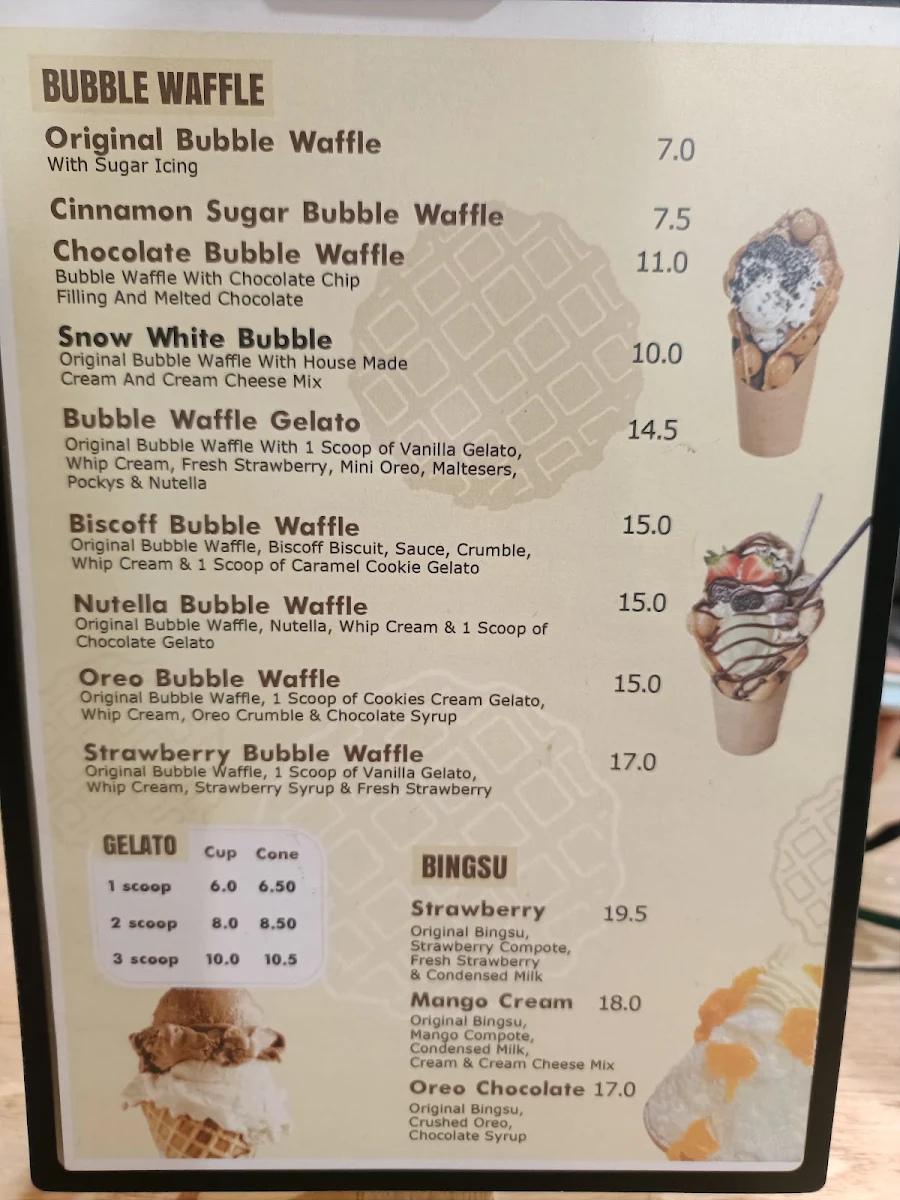 Menu, Waffle Tree
