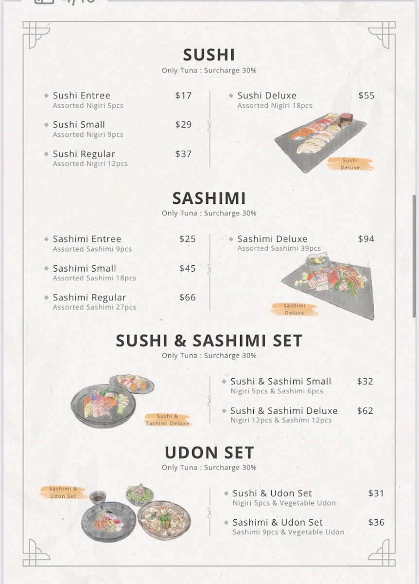 Menu, Epping Yuzu Japanese Restaurant