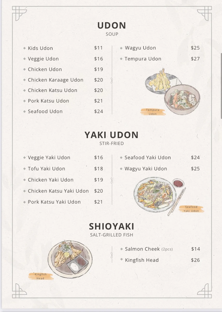 Menu, Epping Yuzu Japanese Restaurant