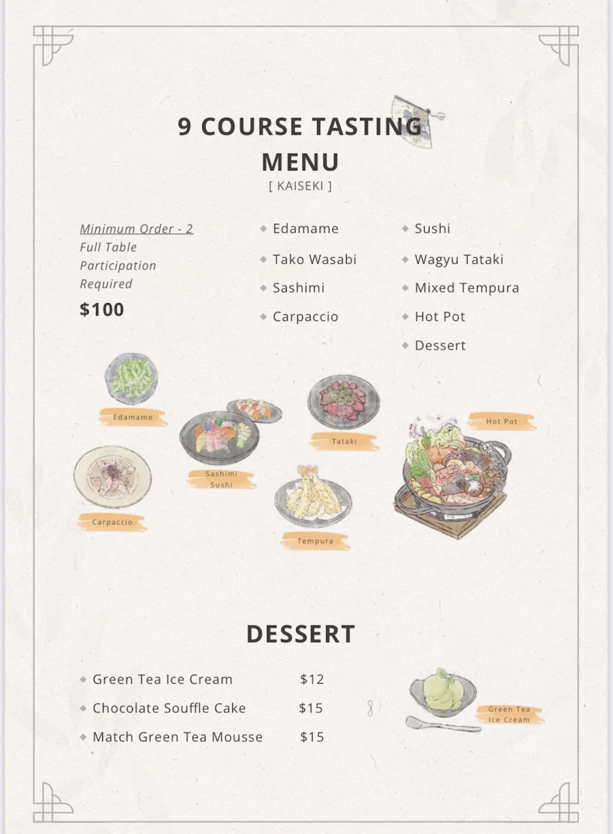 Menu, Epping Yuzu Japanese Restaurant