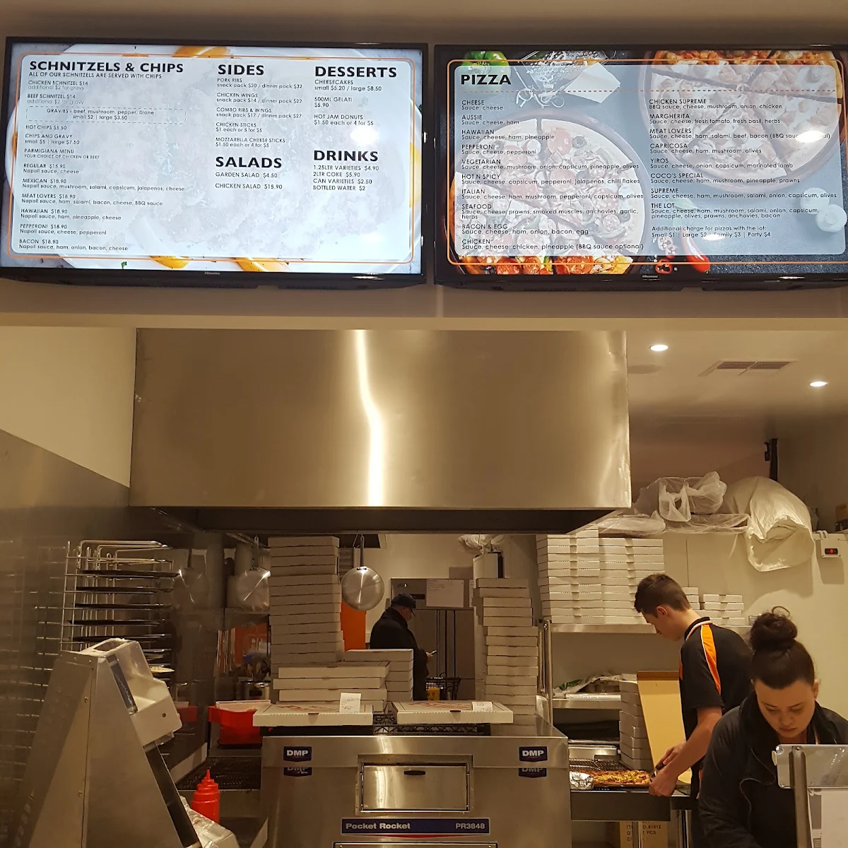 Menu, Coco's Pizza