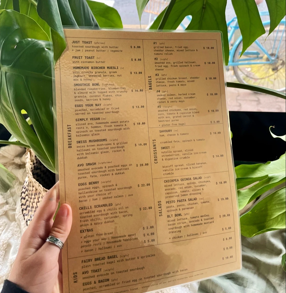 Menu, The Garden Cafe Gallery Events