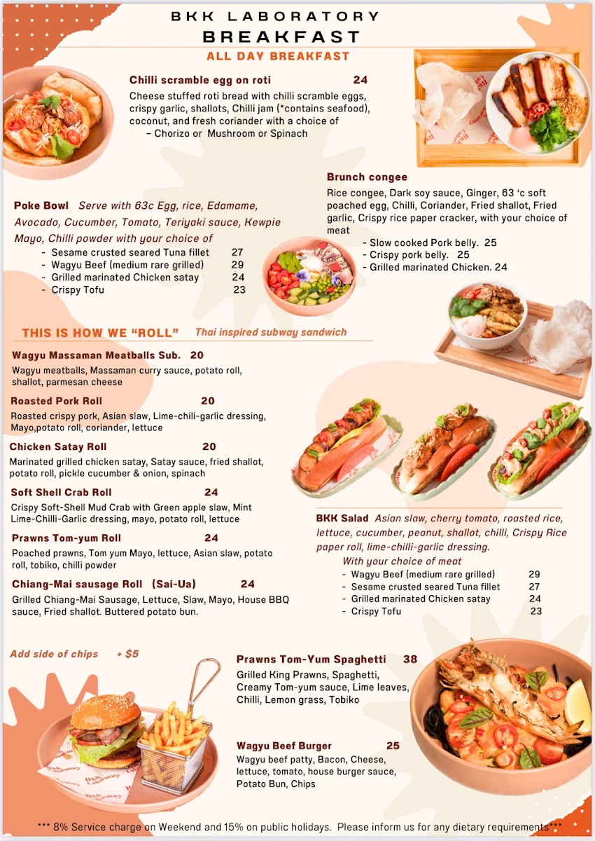 Menu, BKK Laboratory