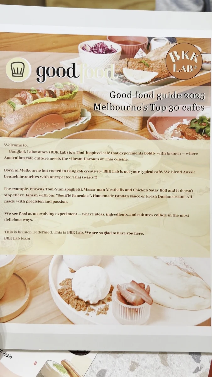 Menu, BKK Laboratory