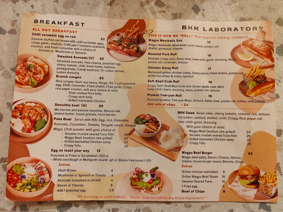 Menu, BKK Laboratory