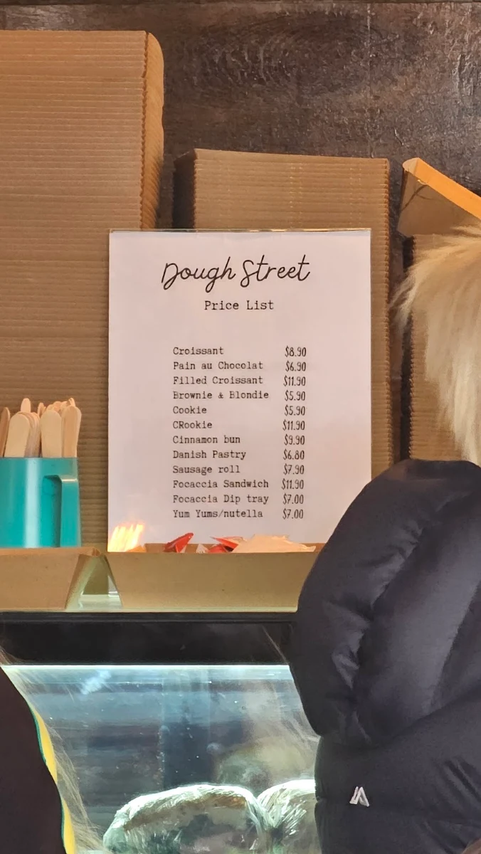 Menu, Dough Street