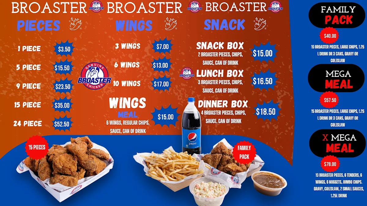 Menu, Broaster Chicken
