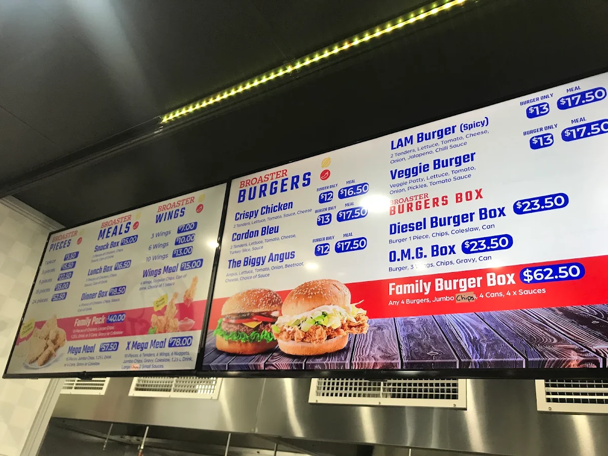Menu, Broaster Chicken