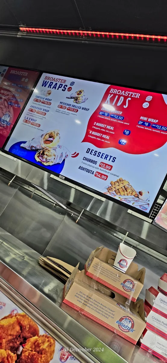 Menu, Broaster Chicken