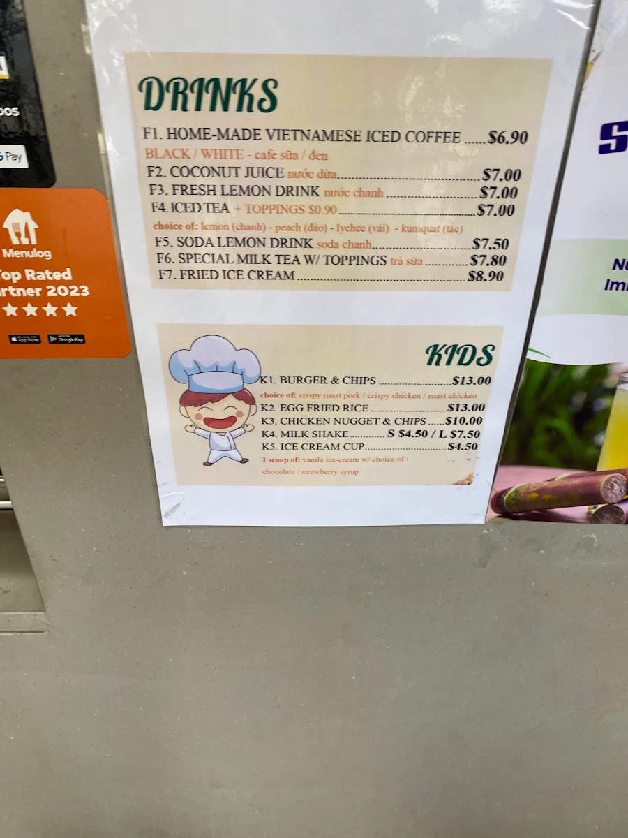 Menu, Mister Banh Mi Vietnamese Kitchen