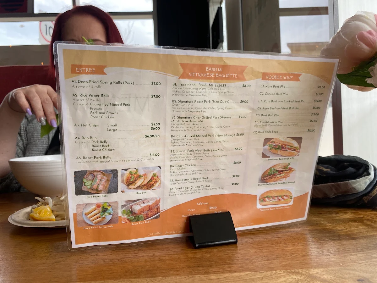 Menu, Mister Banh Mi Vietnamese Kitchen