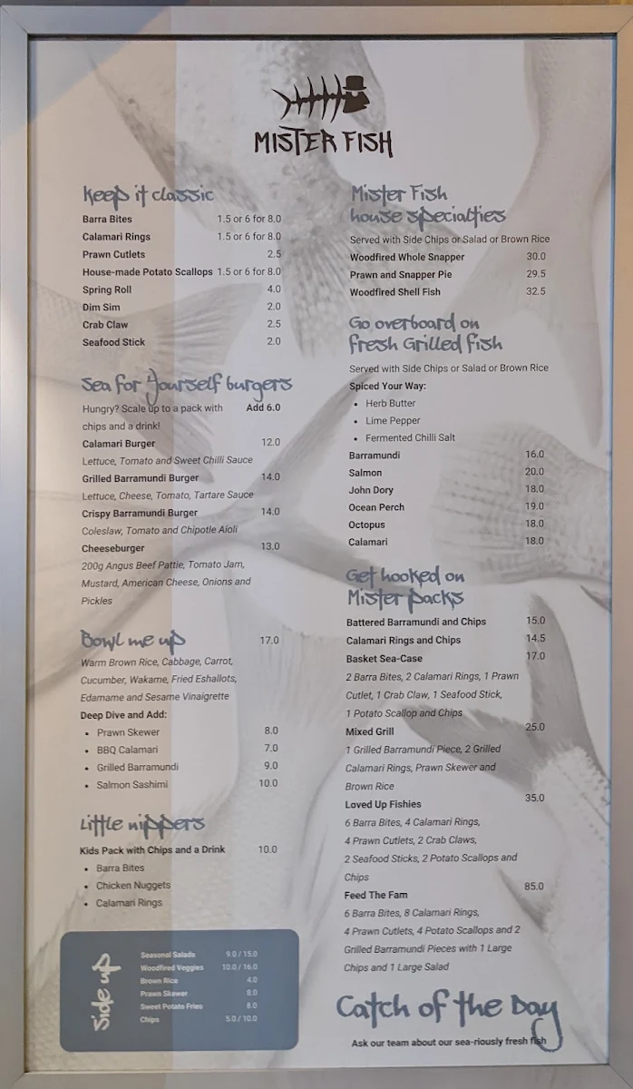 Menu, Mister Fish