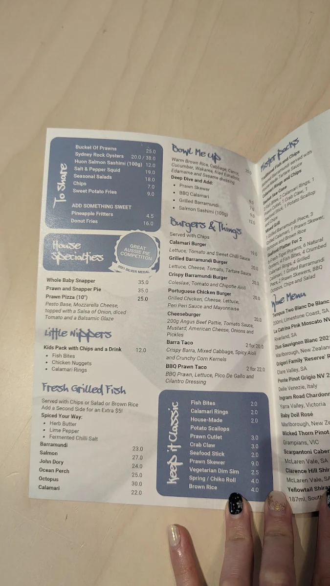 Menu, Mister Fish