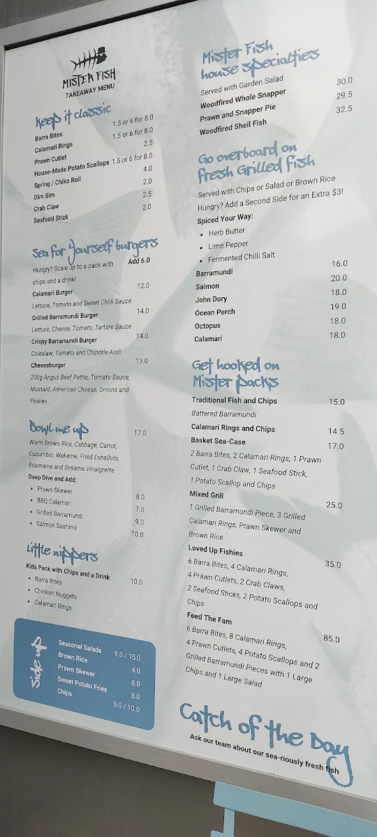 Menu, Mister Fish