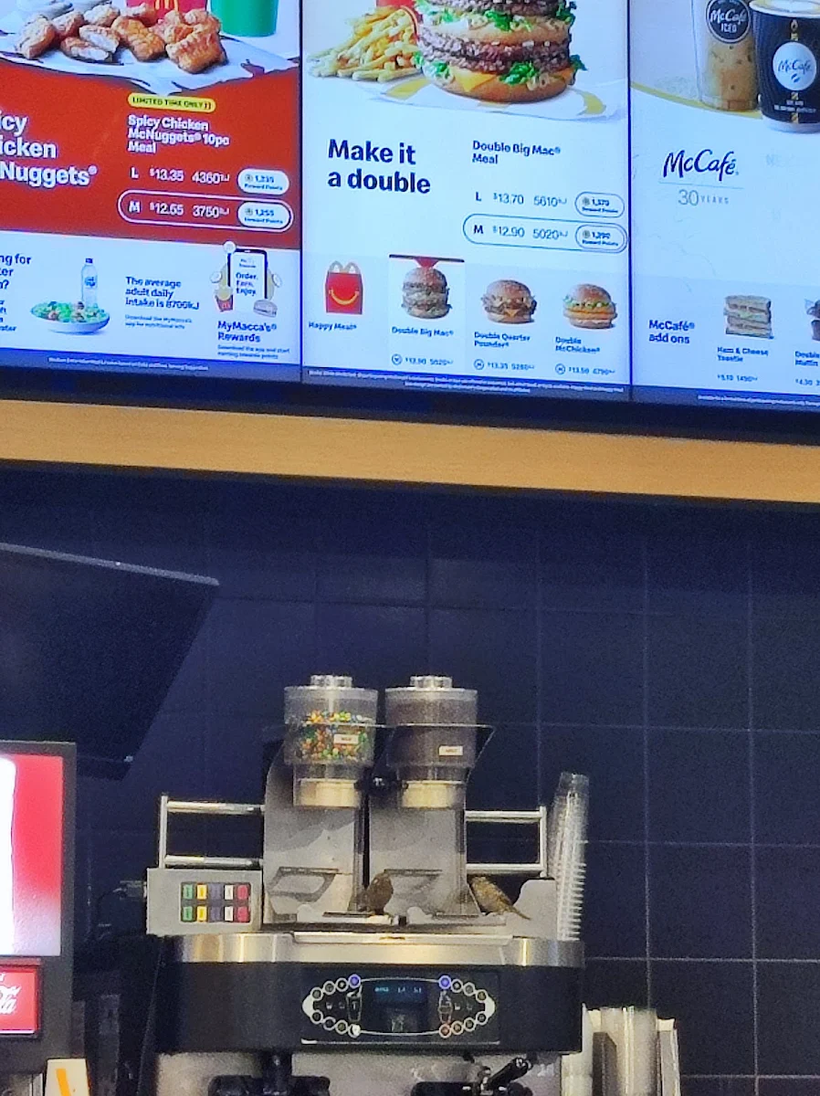 Menu, McDonald's Bourke & Russell