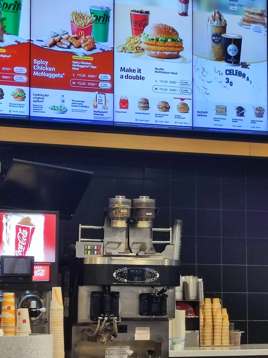 Menu, McDonald's Bourke & Russell