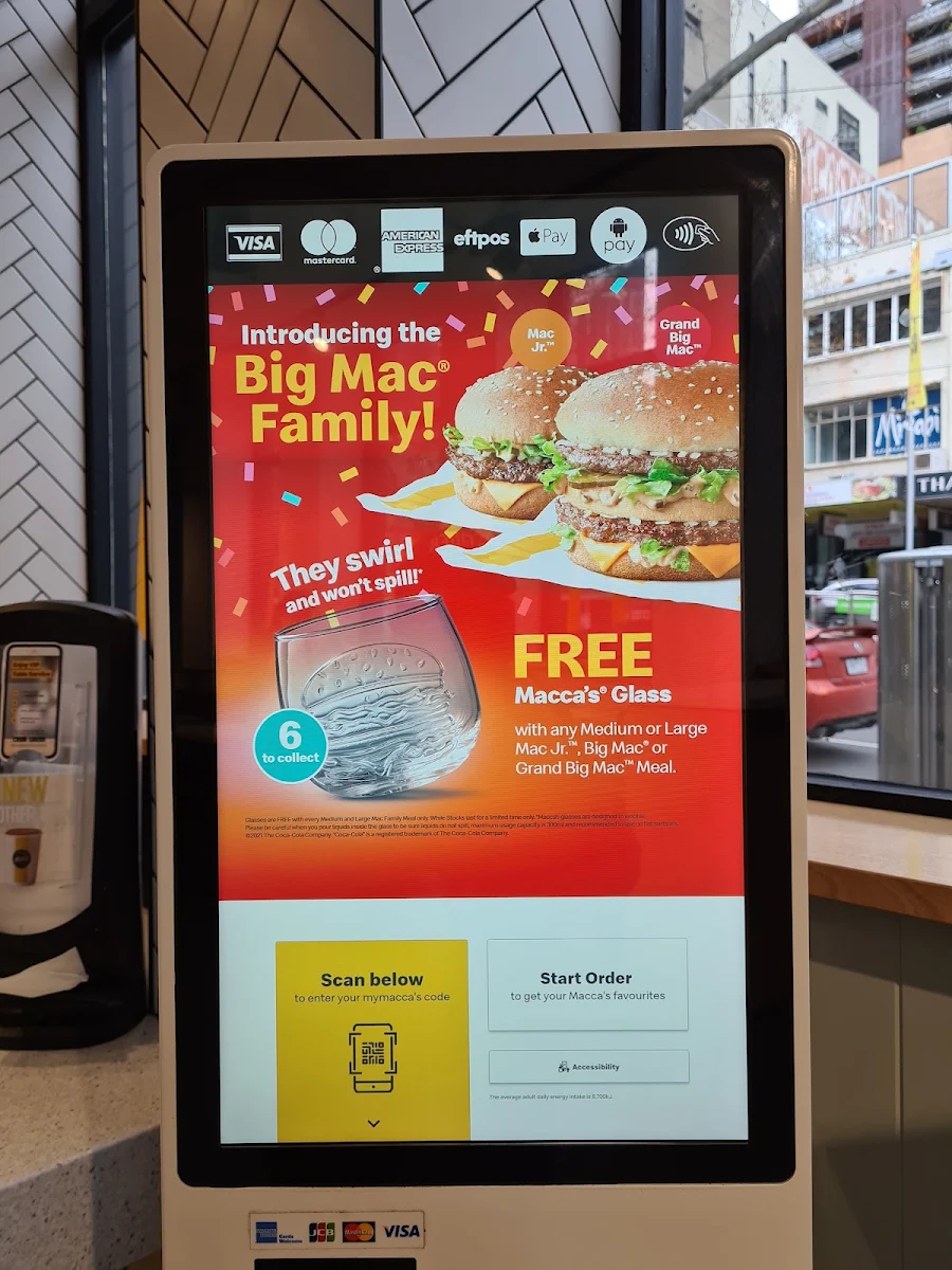 Menu, McDonald's Bourke & Russell
