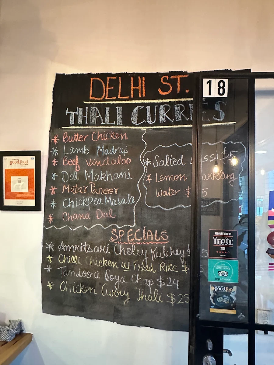Menu, Delhi Streets