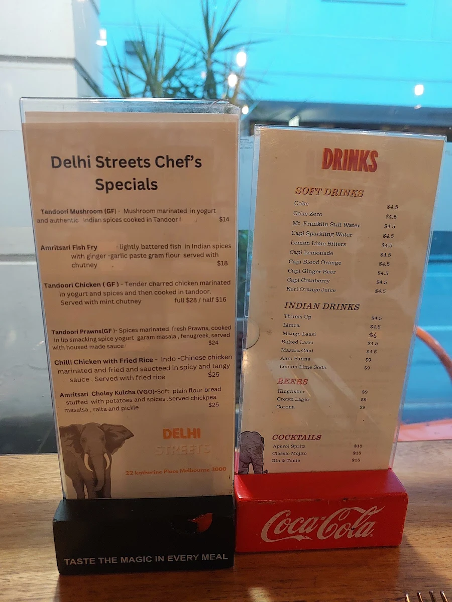Menu, Delhi Streets