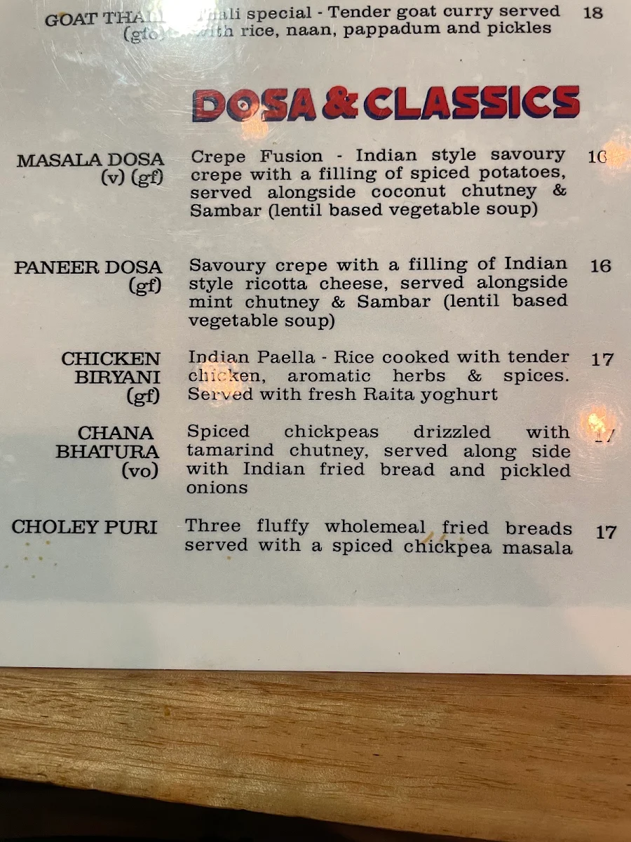Menu, Delhi Streets