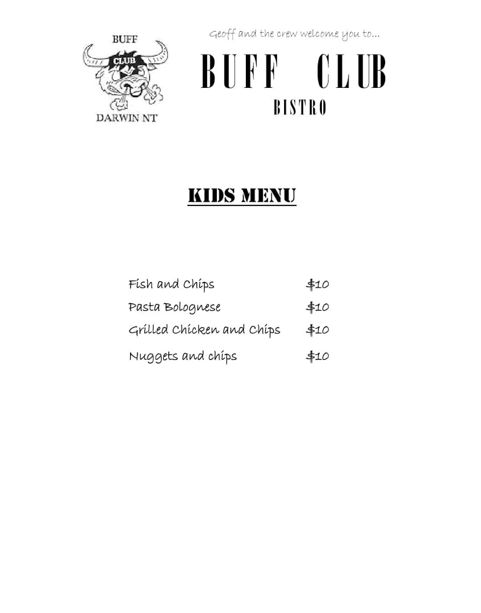 Menu, Buff Club
