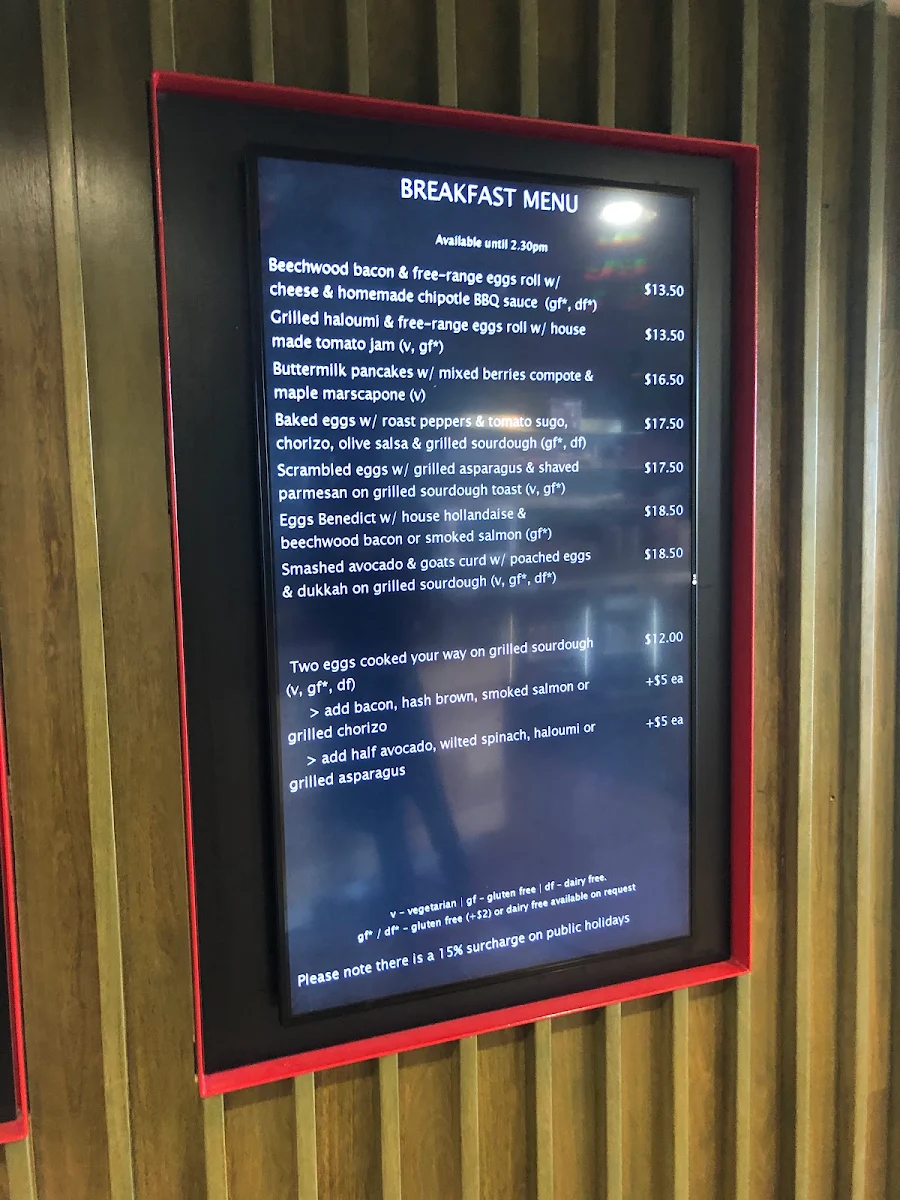 Menu, The Museum Cafe