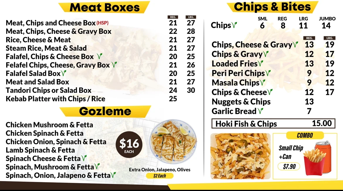 Menu, Downtown Cafe