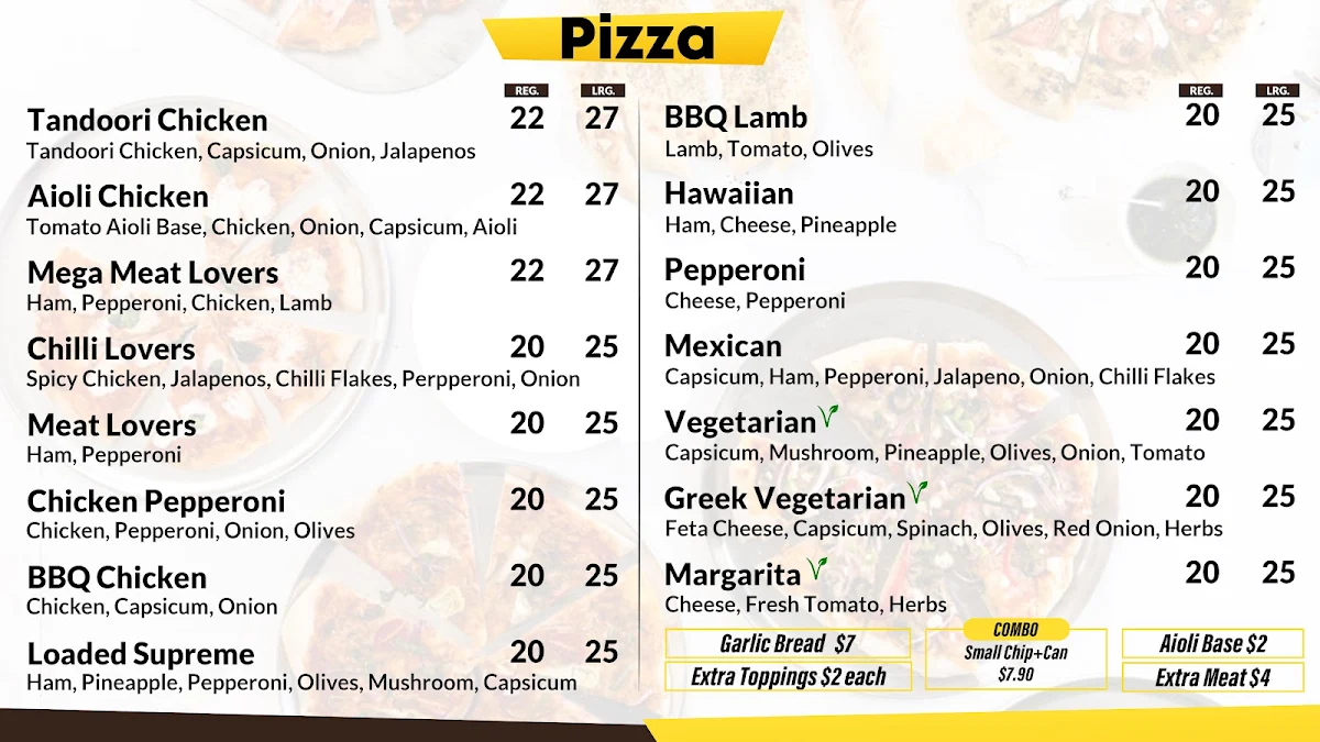 Menu, Downtown Cafe
