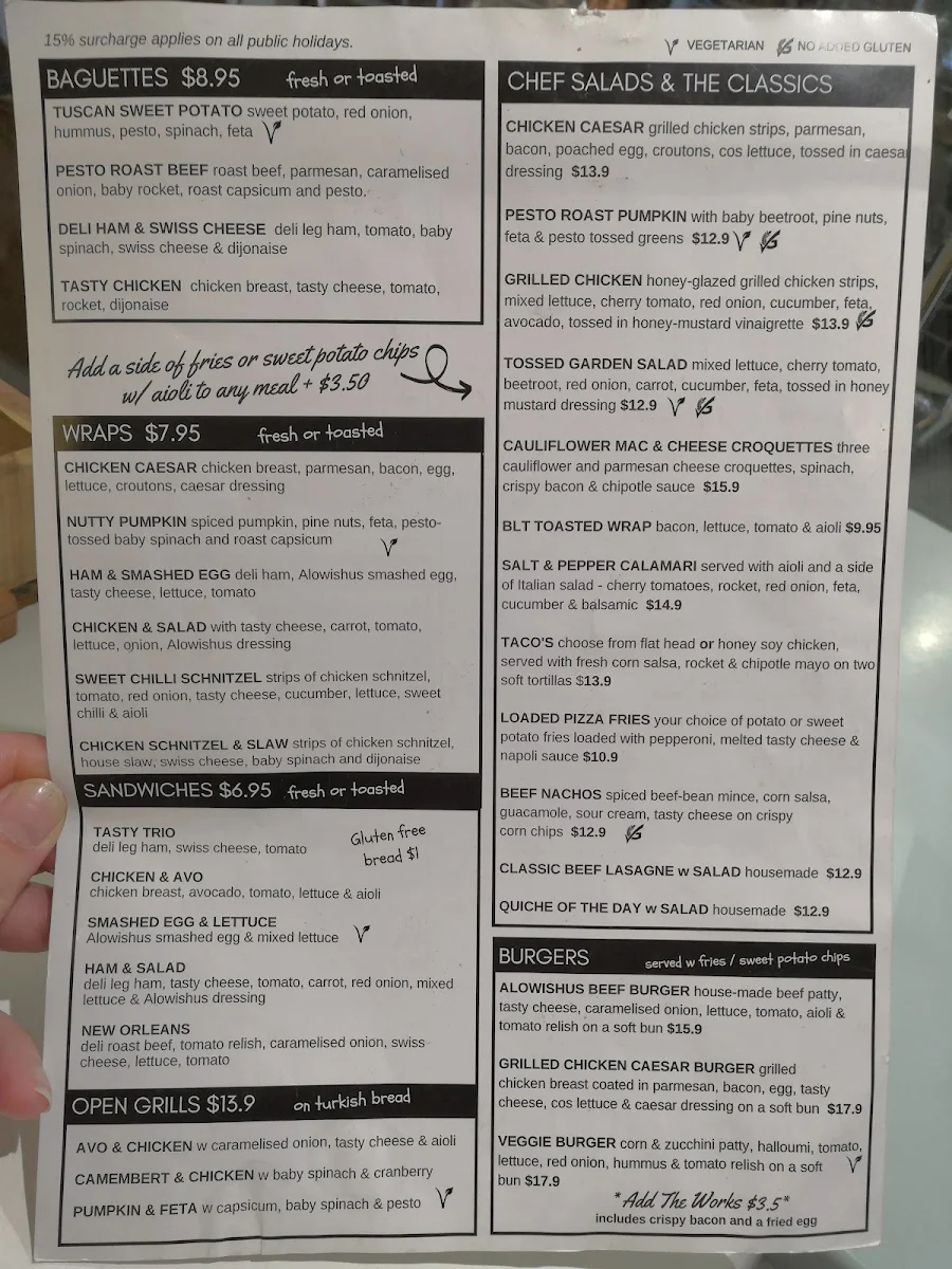 Menu, Alowishus Delicious