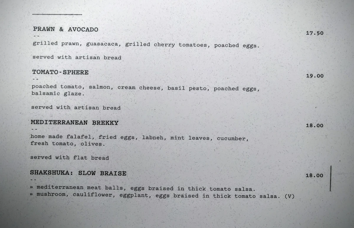 Menu, Local Mbassy