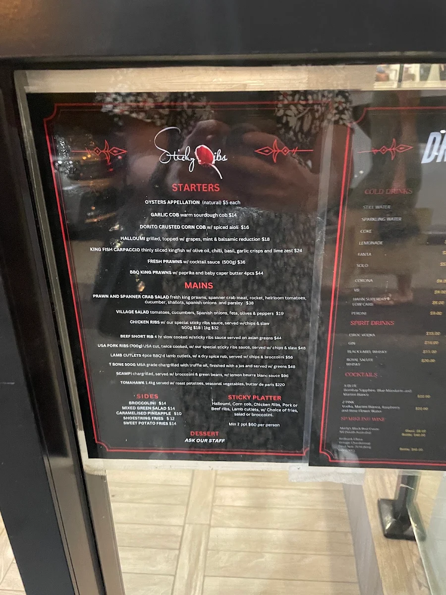 Menu, Sticky Ribs